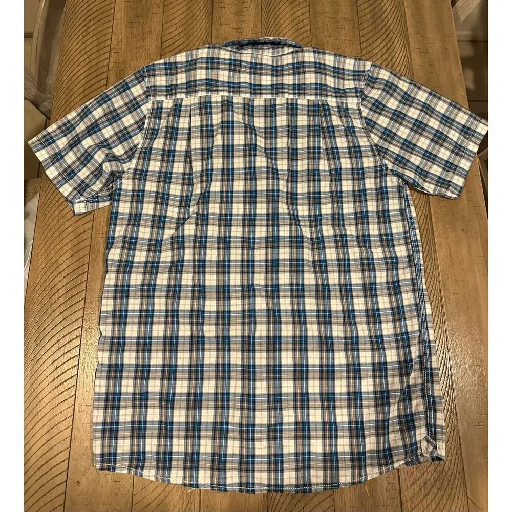 The North Face Men's Blue Plaid SS Button Down Casual Shirt Size Small S